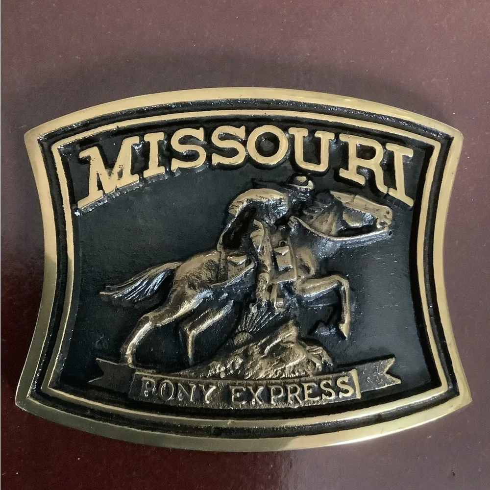 Vintage Registered #JO-02580 1980 Pony Express Belt Buckle